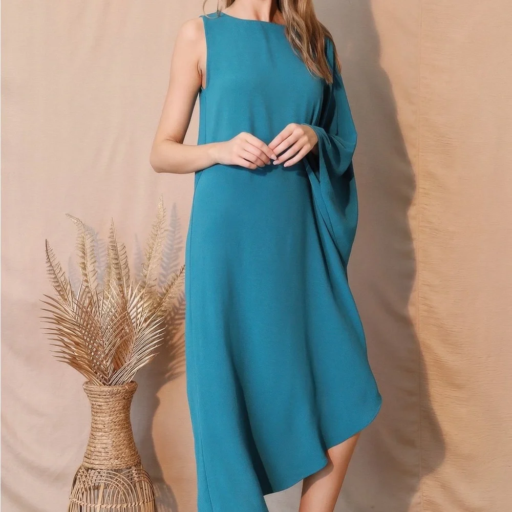 Matte Crepe One Sleeve Dress